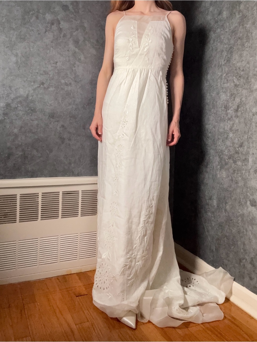 J.Crew Linen Wedding Gown — Ivory Embroidered Eyelet, NWT Size 0 · New With Tags